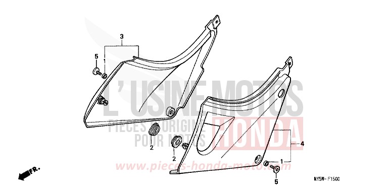 SEITENABDECKUNG von CB1300 Super Bold'or ABS TANGO ORANGE METALLIC (YR201B) von 1999